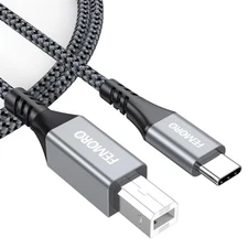  USB B to USB C Cable 3FT, Braided USB-B 2.0 Cable for Laptop, 3 Feet 1