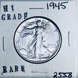 1945 LIBERTY WALKING SILVER HALF DOLLAR HI GRADE U.S. MINT RARE COIN 2558