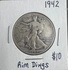 1942 Walking Liberty Half  – Circulated Coin w/ Minor Rim Damage - No Reserve