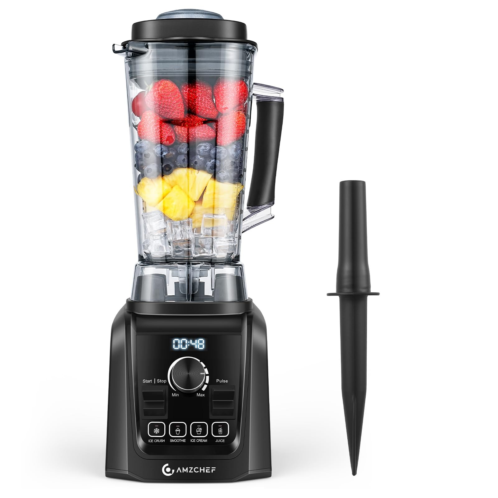 For Kitchen, 1800 W Smoothie Blender With Infinitely Va...