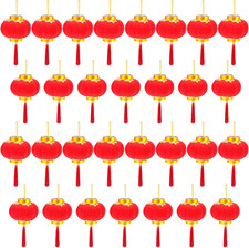 30 Pack Red Chinese Mini Lanterns Decorative Lucky Hanging Lanterns Decoration N