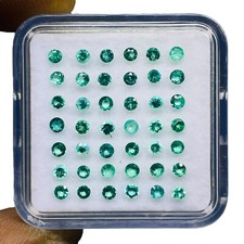 16 Piezas Piedras Preciosas Sueltas Sin Tratar Corte Diamante Redondo 2mm Esmeralda Colombiana Natural