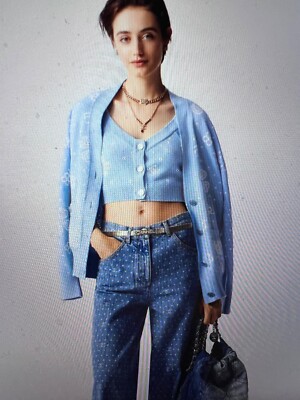 Chanel 23P NEW TAGS BLUE CC LOGO JEANS PANTS CC button CC Zippers