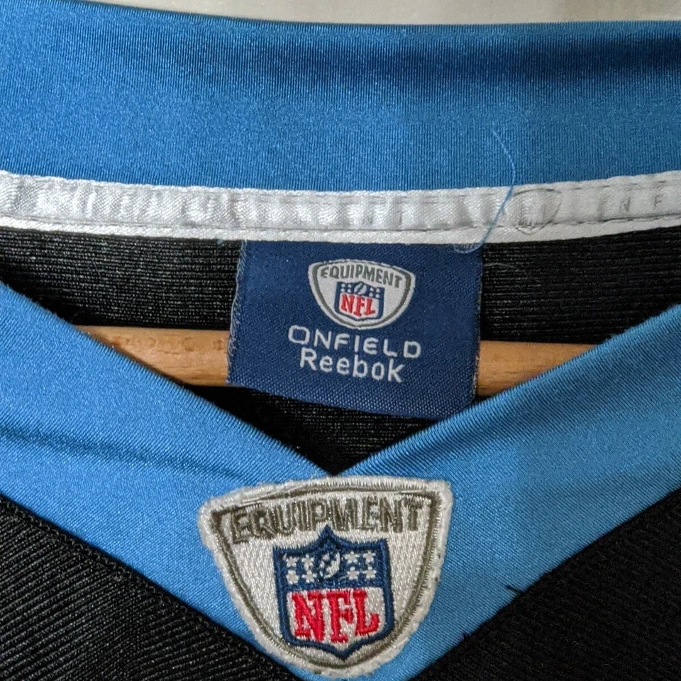 Camiseta deportiva Reebok ONFIELD "Cam Newton" equipo NFL para hombre talla 52 XL negra Foto 4 de 4