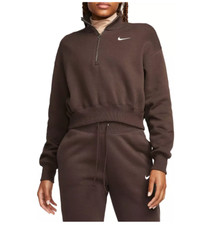 Nike Women's Sportswear Phoenix Fleece Oversized 1/2-Zip Crop Sweatshirt XXL BR