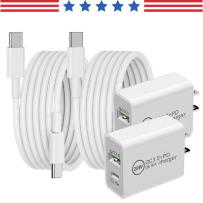 20W Power Adapter USB C Fast Wall Charger For Samsung S22 S23 For iPhone 15 16