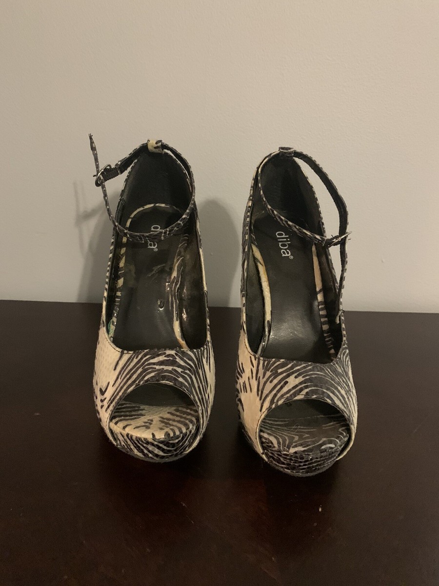 DIBA London Black White Scale Heels Size 7 | eBay display picture 1