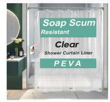 AmazerBath Extra Long Shower Curtain Liner, Clear Shower Curtain Liner 84 Inches