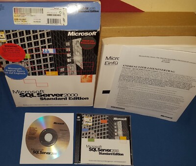 Microsoft SQL Server 2000 Std 1 Prozessor Liz CAL unbegrenzt DE OVP - MwSt Rechn