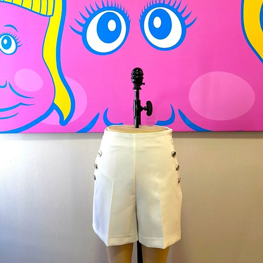 Zara White Sailor Summer Shorts NWT