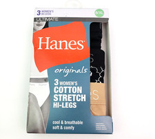 Hanes Ultimate Womens Size XL 8 Multi Color Cotton Hi-Legs Underwear 3 Pairs Pk
