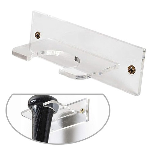 Elegant Wall Mount Baseball Bat Holder 2pc Acrylic Racks for Home Display - Picture 3 of 6
