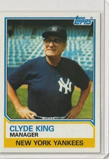 MLB  #486 1983 Topps Chewing Gum Clyde King Manager  New York Yankees NM