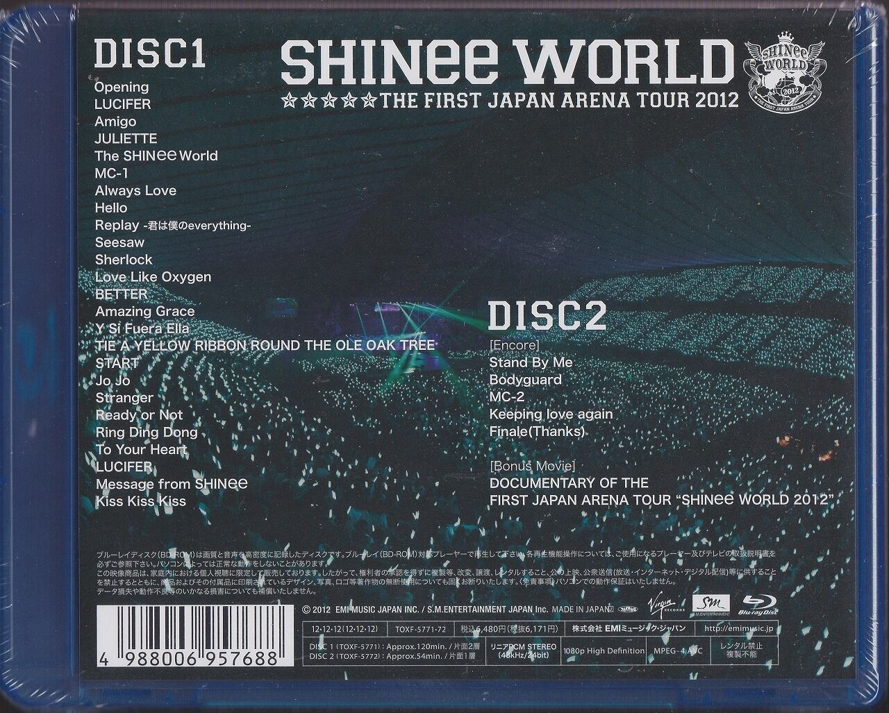 New SHINee WORLD THE FIRST JAPAN ARENA TOUR 2012 Blu-ray TOXF-5771  4988006957688