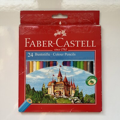 Faber-Castell Colored Pencils 24 Pack Hexagonal Water Based Varnish Germany New