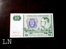 Sweden 10 Kronor 1989 P-52d Circulated 