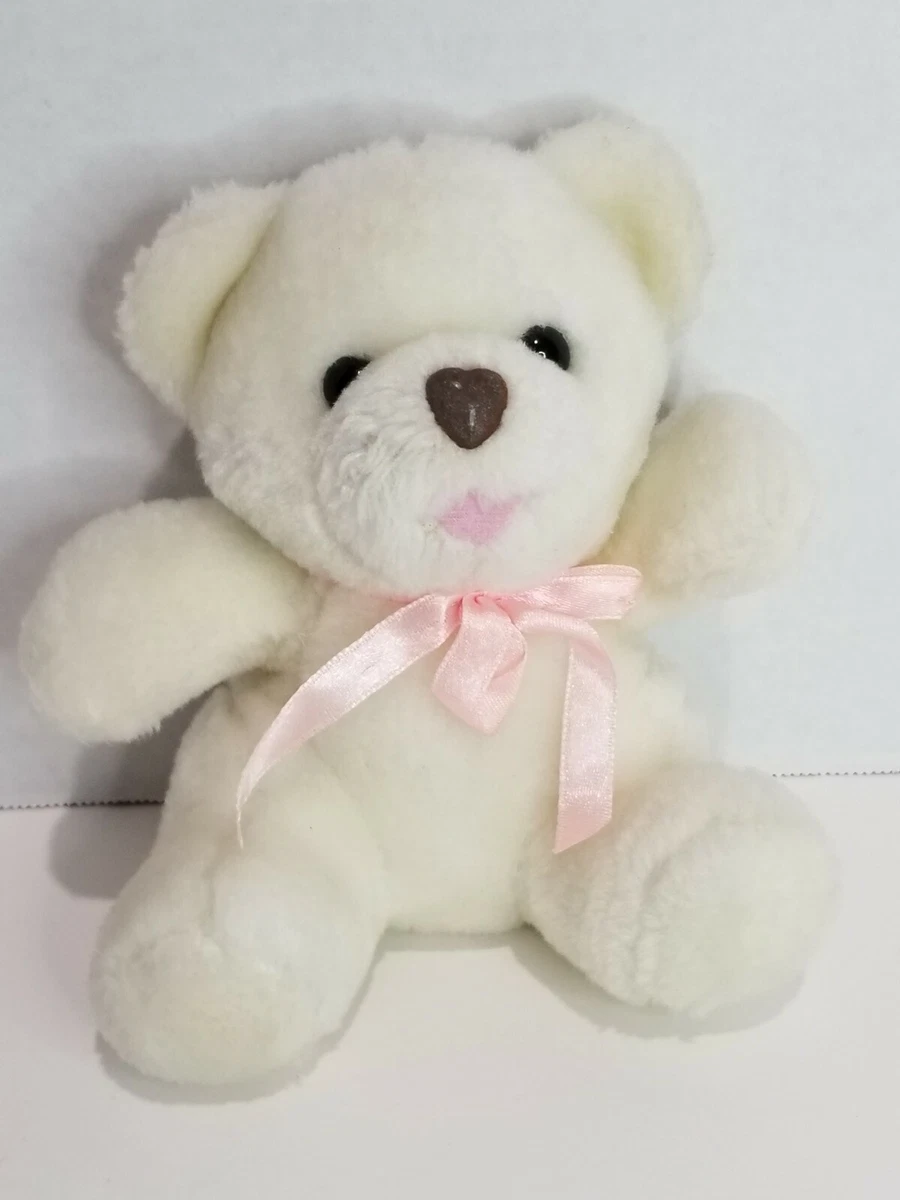 Blair Teddy Bear White Plush Stuffed Animal Toy Gift 7 Inch