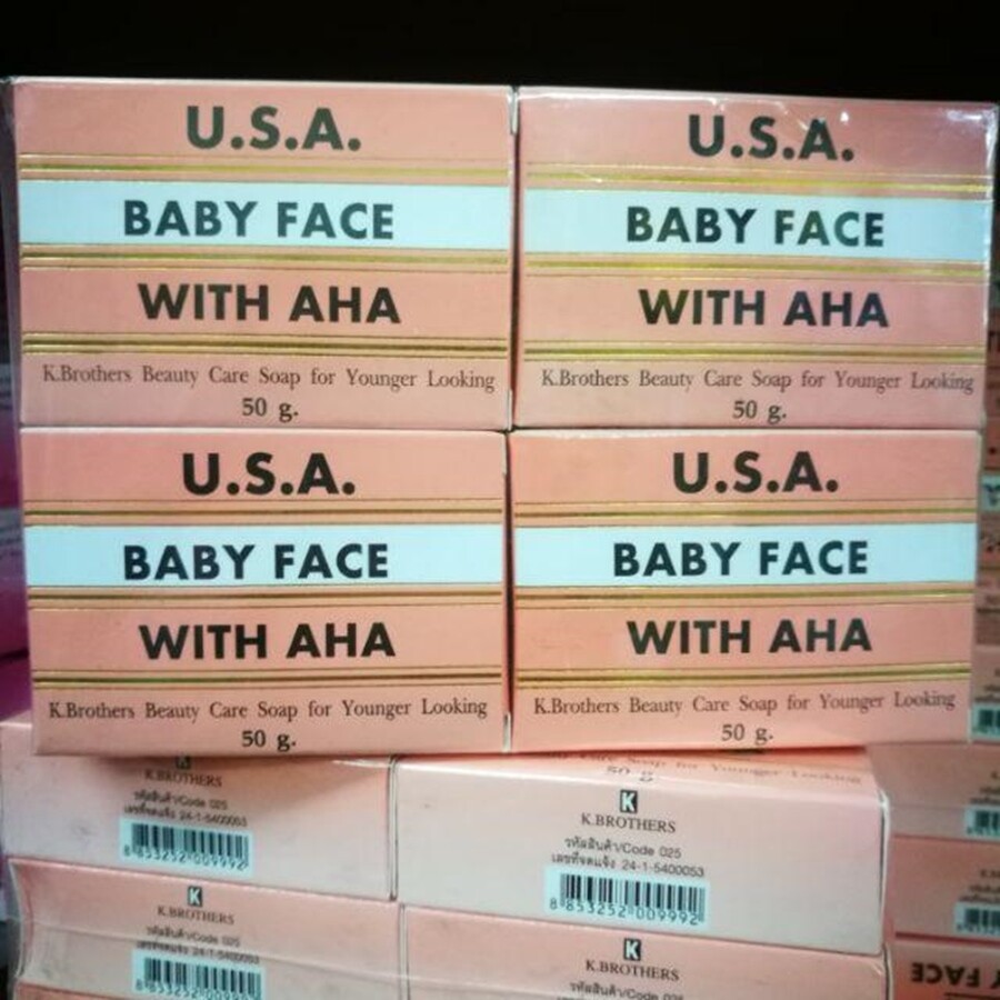 Savon Visage USA Baby Face AHA - Ultra Éclaircissant & Anti-Imperfections - 60g - Fabriqué En France