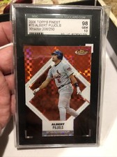 2006 Topps Finest Albert Pujols Red Xfractor SGC Gem 10 SN’d /250!