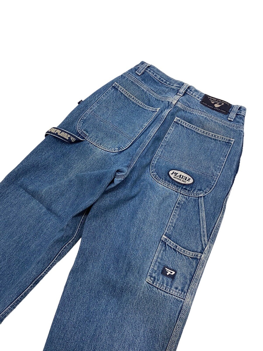 Vintage Pure Playaz Baggy Y2K 3M Carpenter Blue Jeans Mens Vintage Pure Playaz Baggy Y2K 3M Carpenter Blue Jeans Mens