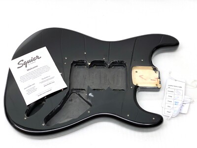 Genuine Fender Squier Strat BLACK BODY Hardtail Stratocaster Electric Guitar