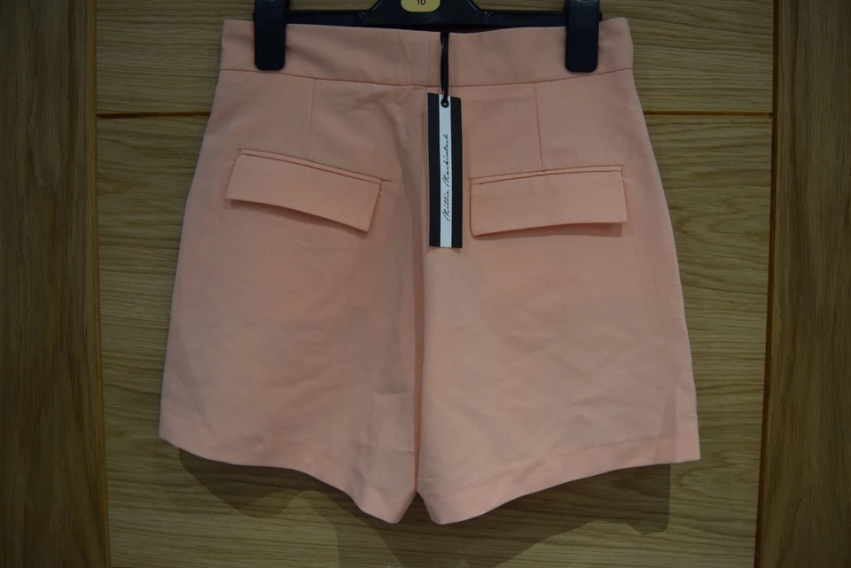 MILLIE MACKINTOSH PEACH  SIDE POCKET SUMMER SHORTS  SIZE UK  10         R6 - Image 2 of 3