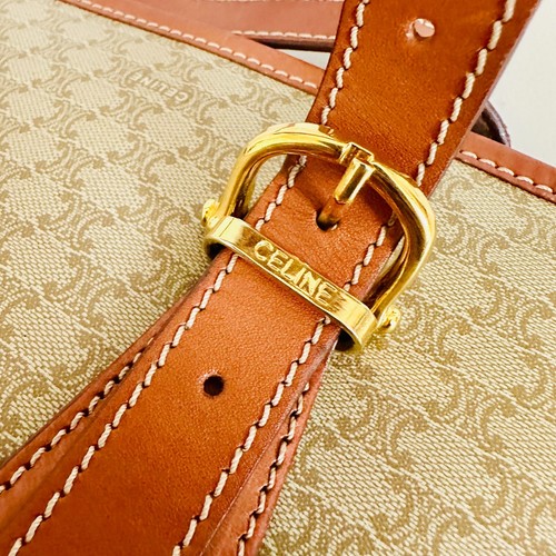 ECHT CELINE MACADAM CANVAS UND LEDERBESATZ BUCKET SCHULTERTASCHE VINTAGE - Bild 12 von 15