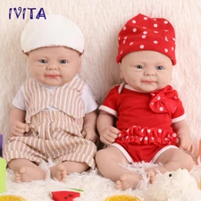 IVITA 14'' Full Body Silicone Reborn Boy And Girl Doll Premie Weak Silicone Baby