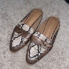 Brown Snake Print Mules Shoes Universal Thread Women's Size 8.5