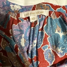 Love The Label Floral Botanical Floral Boho Balloon Puff Sleeve Top Size XS