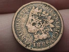1886 Indian Head Cent Penny, Variety 2, Var 2, T2, Type 2, Good Details