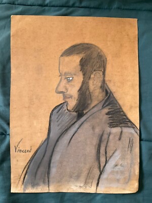 VINCENT VAN GOGH drawing and painting on old paper signed stamped vintage