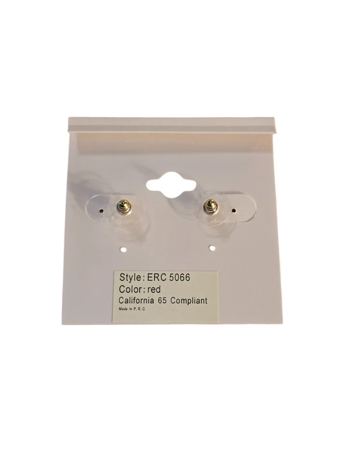 Aretes Amrita Singh para mujer tono dorado esmalte rojo cristal nuevos con etiquetas Foto 4 de 4