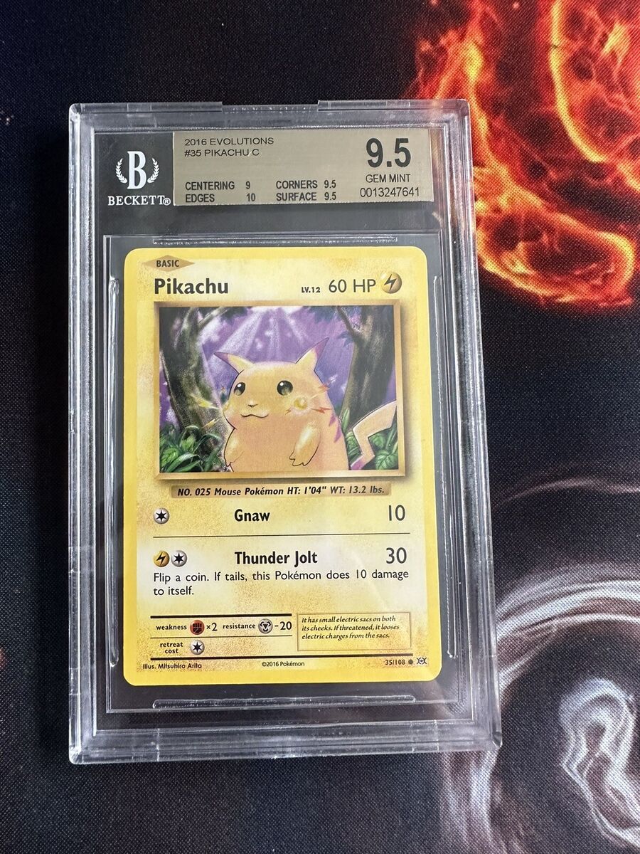 Pokémon Pikachu 35/108 XY Evolutions Common PSA 10 💎BGS 9.5 Pokémon Pikachu 35/108 XY Evolutions Common PSA 10 💎BGS 9.5