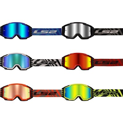 LS2 Motorcycle Goggles Charger Pro - Mirrored Goggles For Glasses Wearers
