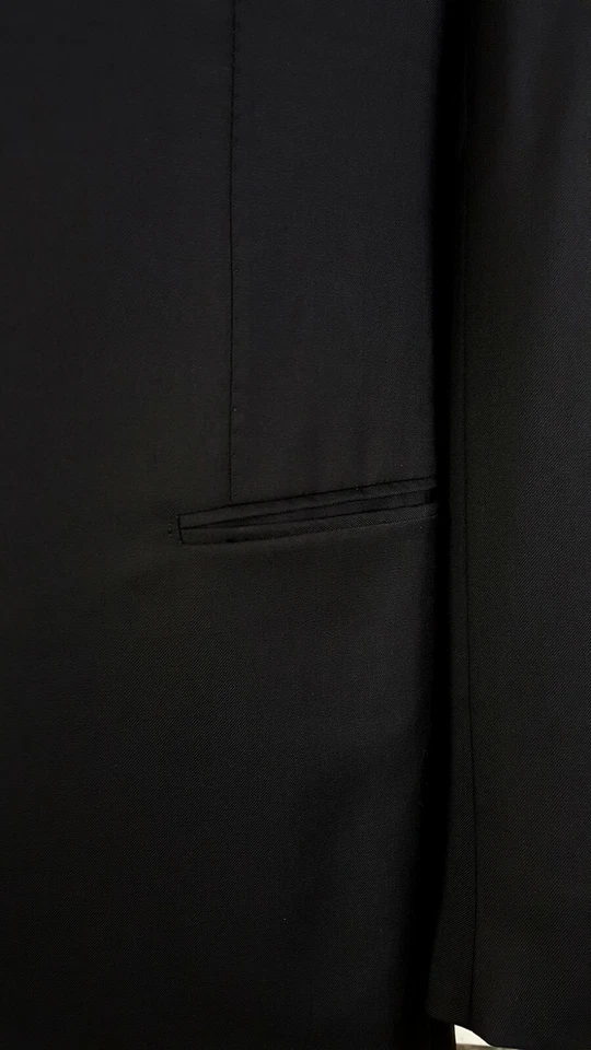 Abrigo deportivo BORRELLI Napoli 46R delgado negro de lona completa puños de cirujano Foto 2 de 4