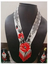 Handmade Necklace Seed Bead Boho American Style Nativ Beaded Multi Strand