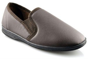 faux leather mens slippers