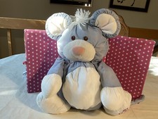 VTG. 1987 FISHER PRICE PLUSH LARGE PUFFALUMP MOUSE, NO DRESS, FRESHLY LAUNDERED