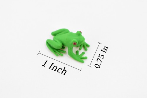 Mini Realistic Green Tree Frog Plastic Toy Small Figure Model Kids 1" F4077 - Picture 3 of 7