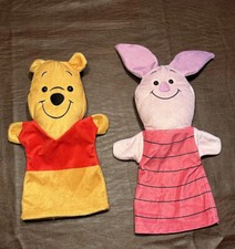 Disney Baby Winnie The Pooh Plush Hand Puppets Piglet And Pooh Bear Set Of 2