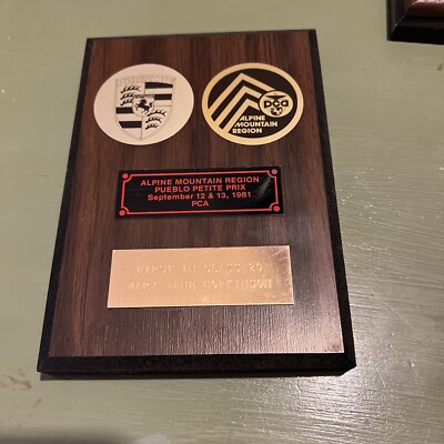 Porsche Club Of America 1981 Alpine Mountain First In Class Trophy, Badges