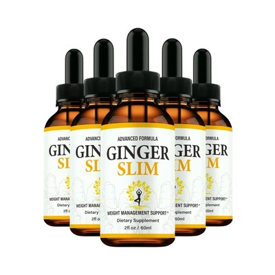 (5 Pack) Ginger Slim Drops, Weight Loss Drops to Support Weight Management