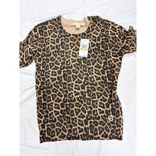 Michael Kors Women Leopard Print Short Sleeve...