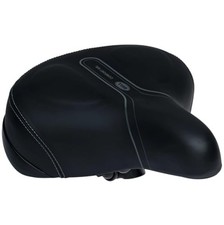 Bike Seat Gel Padded Wide Comfort Channel Elastomer Suspension Black