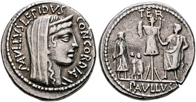 L. Aemilius Lepidus Paullus (62 BC) Roman AR silver denarius