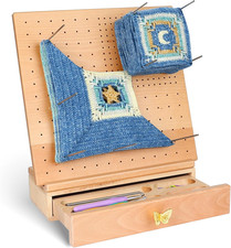 Premium Beech Wood Crochet Blocking Board Kit with 50 Stainless Steel Pins, Stor