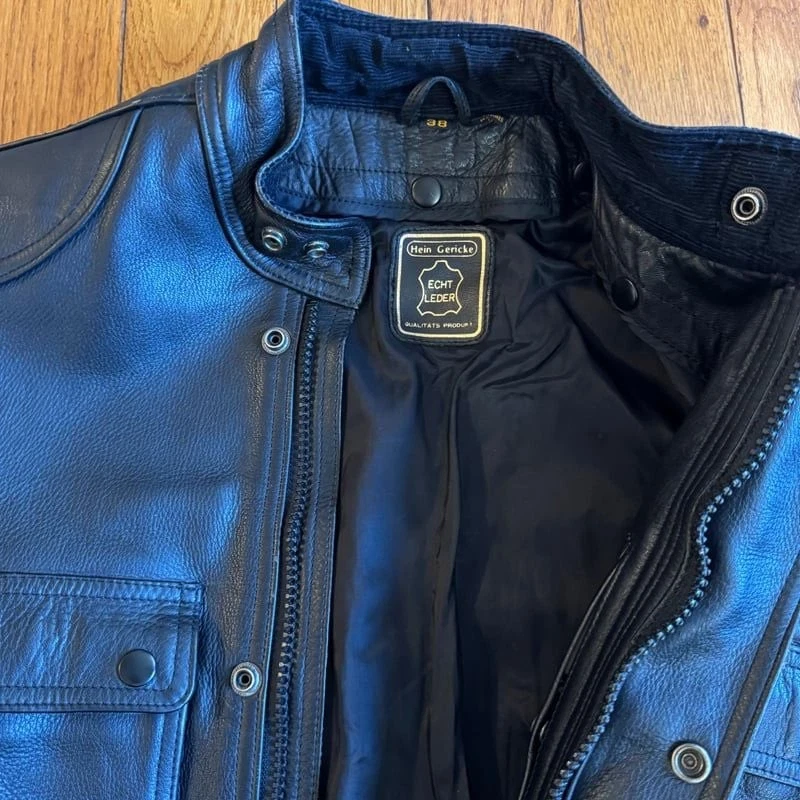 Hein Gericke Paris To Dakar Black Leather Motorcycle Jacket - Image 3 of 3