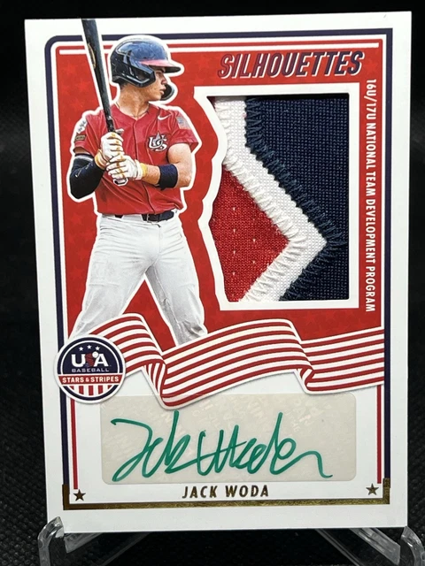 2025 Panini Stars & Stripes Baseball #USA-JW Jack Woda Auto Patch /10 GREEN AUTO