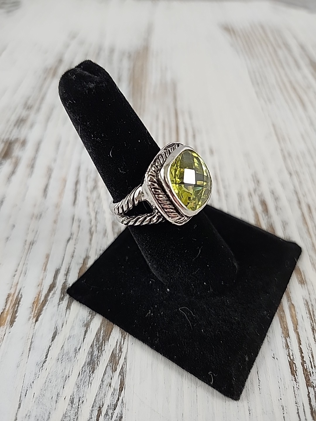 Lemon Citrine Silver Toned Statement Ring  Size 7… - image 2